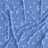 Powder Blue Digital Printed Fabric Material For Men's Shirt
